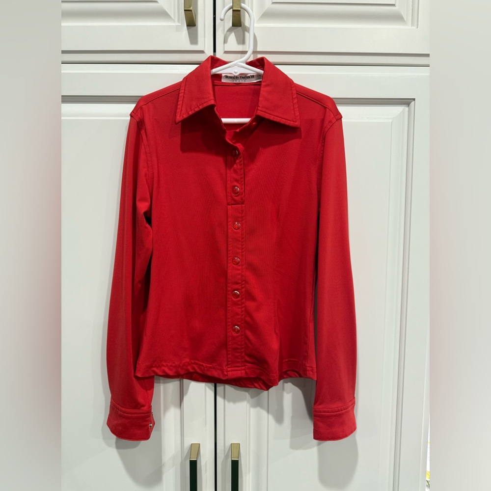 Red Button Down Kids Shirt